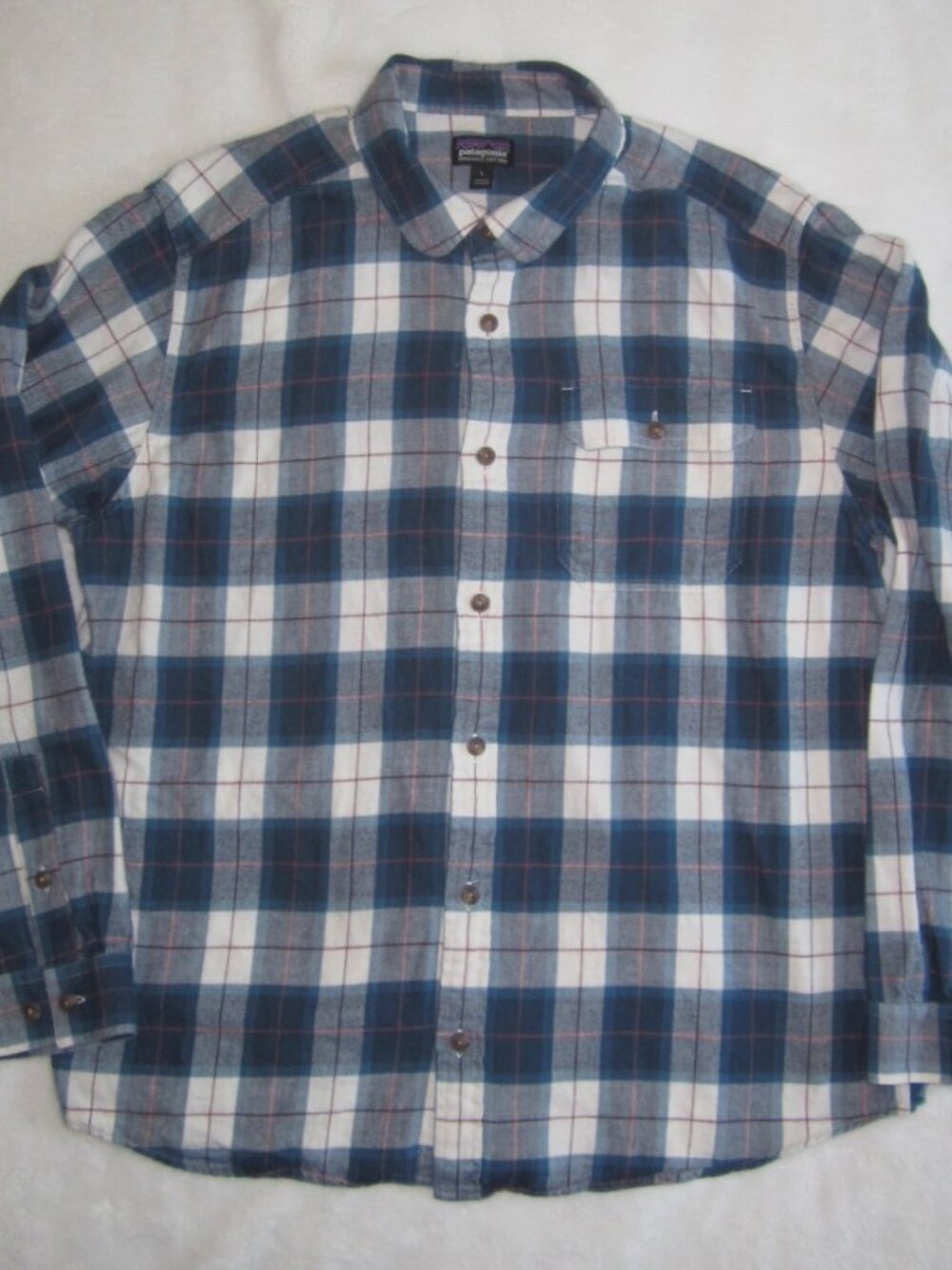 PATAGONIA Fjord Flannel Shirt Organic Cotton Long Sleeve Men's Large
